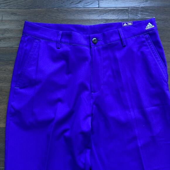 ADIDAS Golf Pant Mens Sz 32 x 32 Purple Flat Front Ripstop - Picture 2 of 8